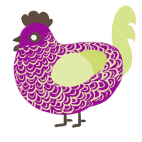 A plum and lemon chicken with a double-lace pattern
