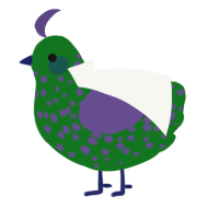 A leaf and overcast chicken with a speckle pattern