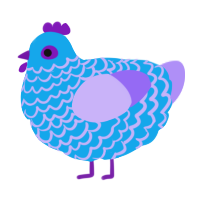 (unnamed), a sky and lilac chicken with a lace pattern