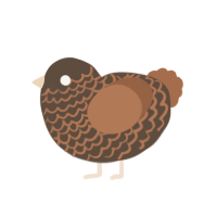Unknown Henson, a bark and brown chicken with a lace pattern