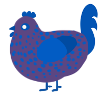 Weird XYX, a overcast and ultramarine chicken with a speckle pattern