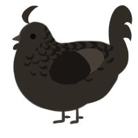 A mist chicken with a half-lace pattern