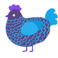 A overcast and sky chicken with a lace pattern