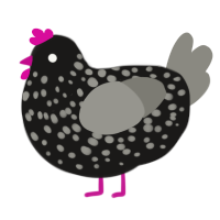 (unnamed), a sable and ash chicken with a speckle pattern