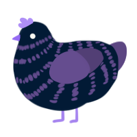 A tumblr and overcast chicken with a bar pattern