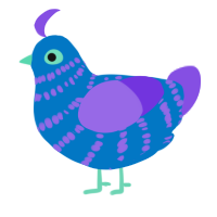 (unnamed), a sapphire and blurple chicken with a bar pattern
