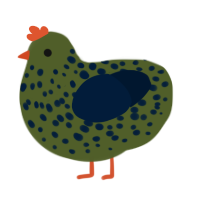 Sgt Speckles, a olive and tumblr chicken with a speckle pattern