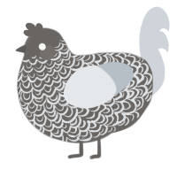 free, a grey and mist chicken with a double-lace pattern