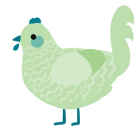 A gluppy chicken with a lace pattern