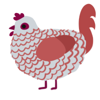 (unnamed), a mist and red chicken with a lace pattern