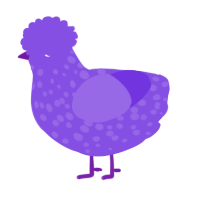 (unnamed), a blurple chicken with a speckle pattern
