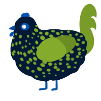 (unnamed), a tumblr and chartreuse chicken with a speckle pattern