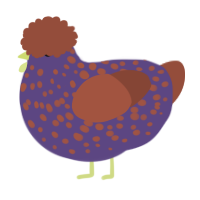 A overcast and russet chicken with a speckle pattern