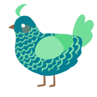 A sea and spring chicken with a lace pattern