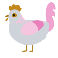(unnamed), a mist and pink chicken with a neck-speckle pattern