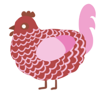 (unnamed), a red and pink chicken with a lace pattern