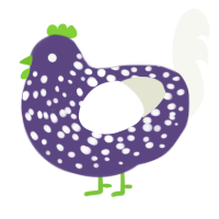 Wolt Fire Emblem, a overcast and white chicken with a speckle pattern