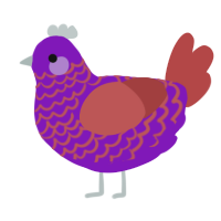 (unnamed), a violet and red chicken with a lace pattern
