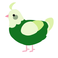A leaf and apple chicken with a head pattern