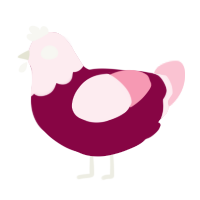 (unnamed), a maroon and rose chicken with a head pattern