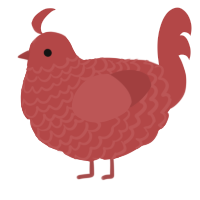 Red Monster, a red chicken with a lace pattern