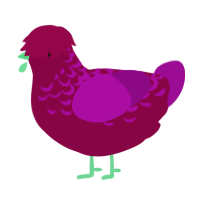 (unnamed), a maroon and plum chicken with a half-lace pattern