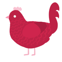 Red Balloon, a crimson chicken with a lace pattern
