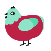 (unnamed), a crimson and mint chicken with a head pattern