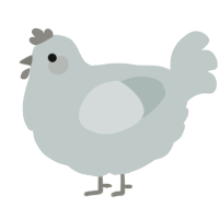 Grey Stuff, a silver chicken