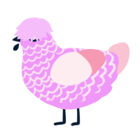 (unnamed), a lavender and rose chicken with a lace pattern