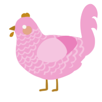 (unnamed), a pink chicken with a lace pattern
