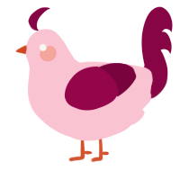 Smoothie, a rose and maroon chicken