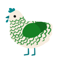Vanilla Matcha, a cream and leaf chicken with a lace pattern