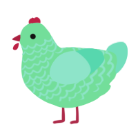 A spring and mint chicken with a lace pattern