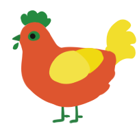 (unnamed), a vermilion and yellow chicken