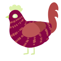 (unnamed), a maroon and red chicken with a bar pattern