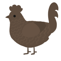 A bark chicken with a lace pattern