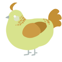 A lemon and gold chicken with a neck-band pattern