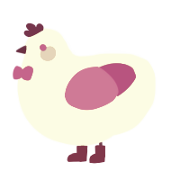 A white and fuchsia chicken