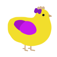 A yellow and amethyst chicken