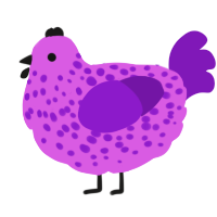 (unnamed), a orchid and violet chicken with a speckle pattern