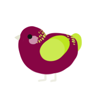 (unnamed), a maroon and lime chicken with a neck-band pattern