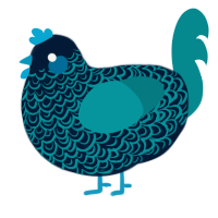 Coast, a tumblr and teal chicken with a double-lace pattern