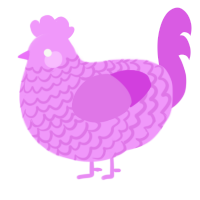 (unnamed), a lavender and orchid chicken with a lace pattern