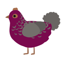(unnamed), a wine and grey chicken with a half-lace pattern