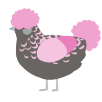 (unnamed), a grey and pink chicken with a half-lace pattern