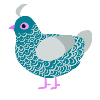 Ocean, a sea and silver chicken with a double-lace pattern