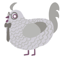 Mr Tom Cat, a lilac and ash chicken with a lace pattern
