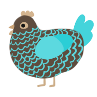 (unnamed), a bark and aqua chicken with a lace pattern