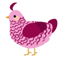 A pink and maroon chicken with a lace pattern